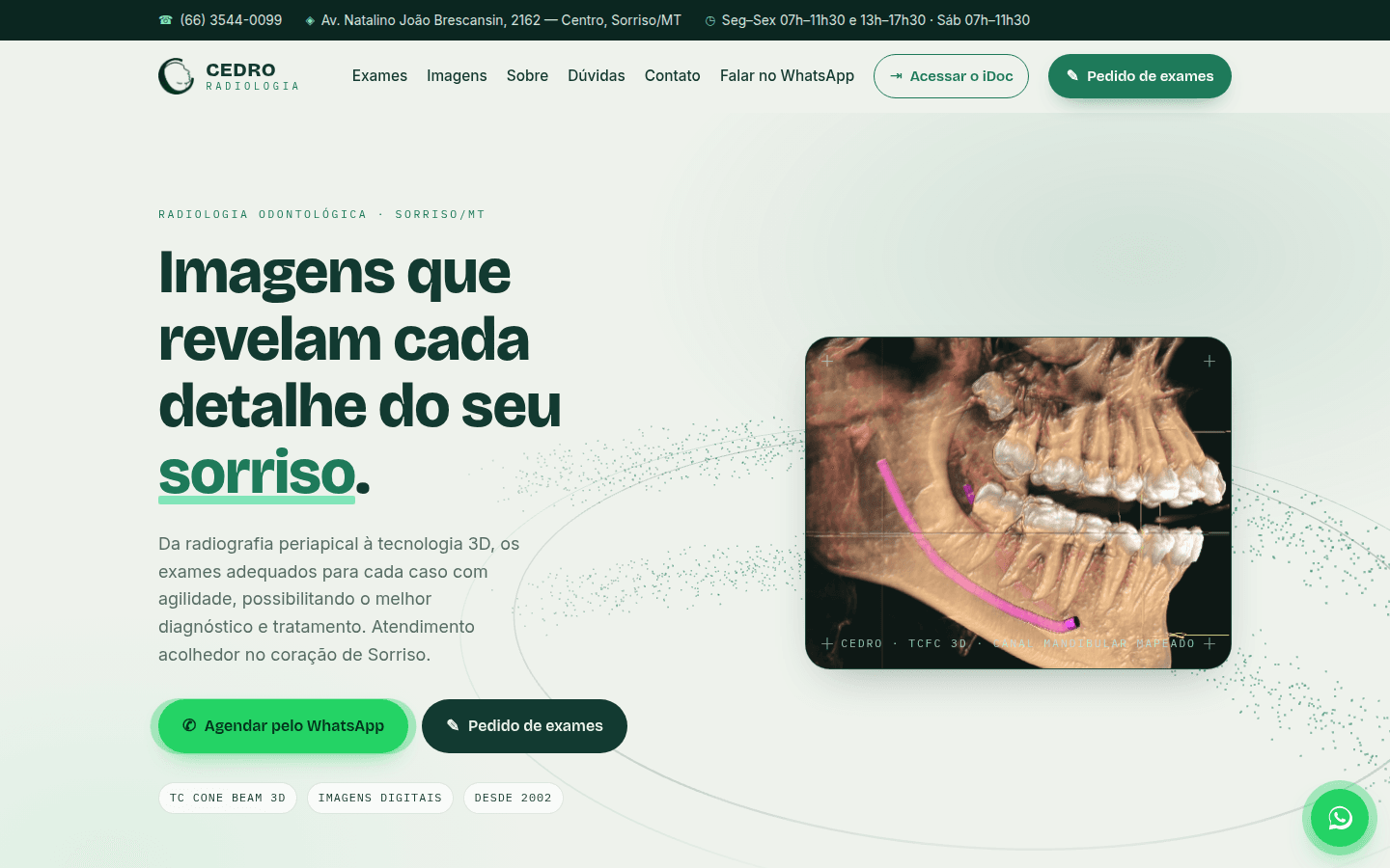 Tela do projeto CEDRO Radiologia